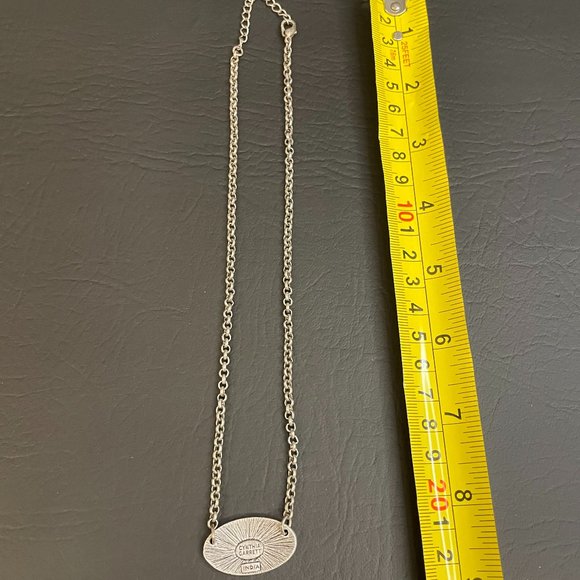 Cynthia Garrett Silver-Tone Chain Link Believe Charm Pendant Necklace 19"  NWOT - Picture 2 of 4